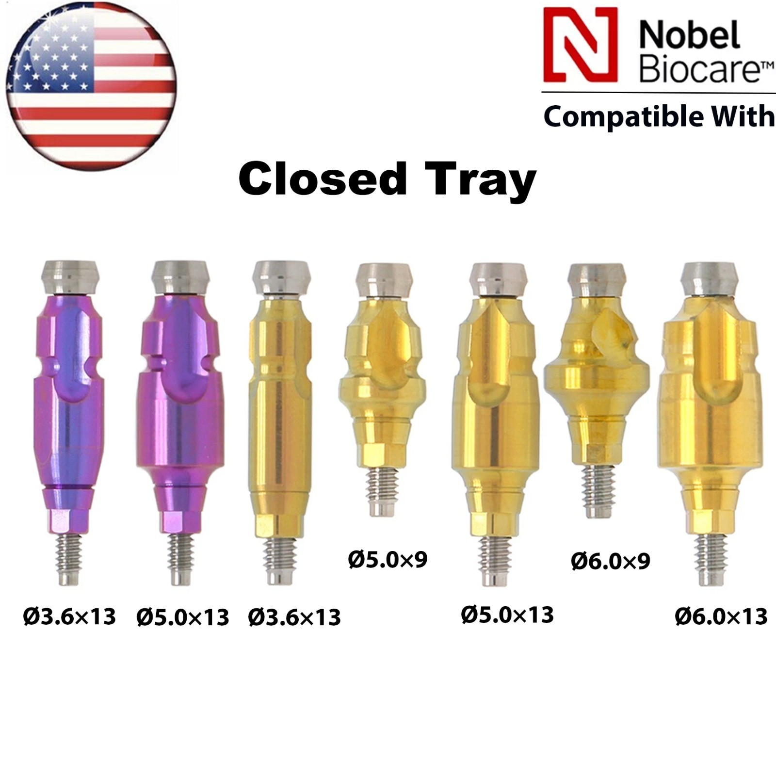 US Fit Nobel Active Healing Abutment NP/RP Impression Coping Closed/Open Tray