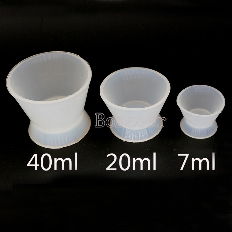 12 Pcs Dental Flexible Silicone Dappen Bowl Dish Mixing Cup White 7Ml Bomaoer