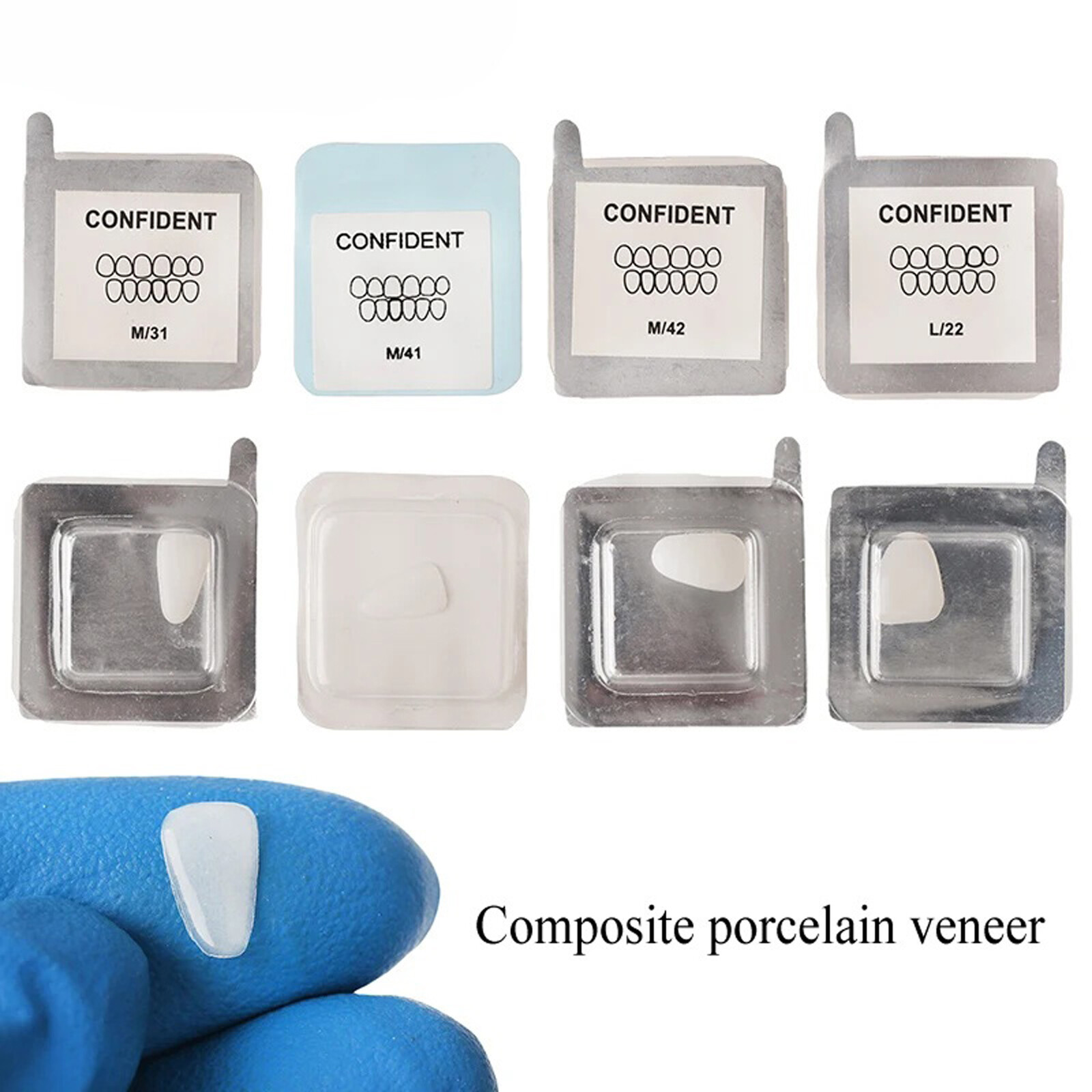 30Size Dental Composite Porcelain Veneers Resin Light Cure Anterior Teeth Veneer