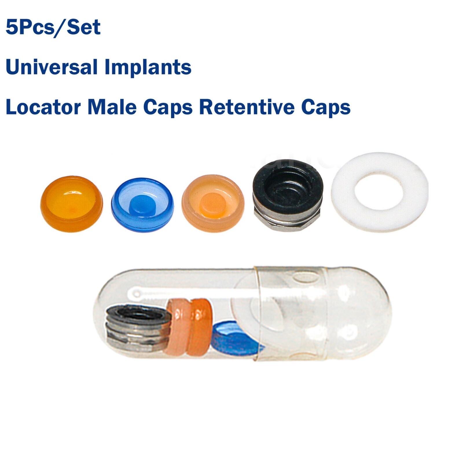 Dental Zimmer MIS Adin PA Ø3.5/4.5mm Abutment & Overdenture Male Caps Removable