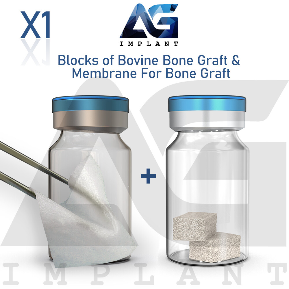 Collagen Barrier Membrane & Natural Blocks Graft Sterile Dental Regeneration