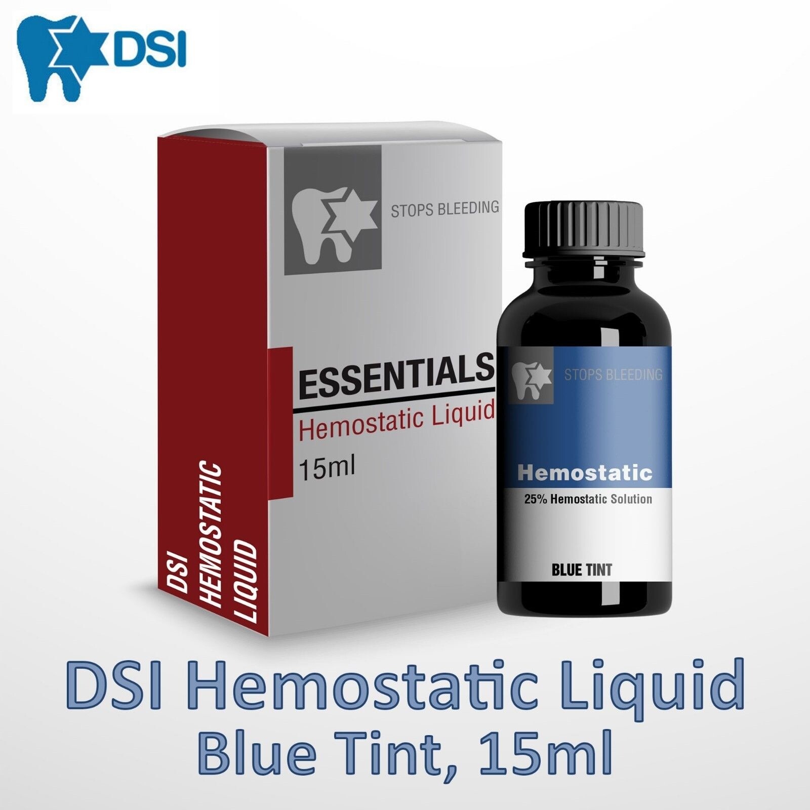 DSI Dental Hemostal Hemostatic Liquid Aluminium Minor Wound Blood Stop 15ml