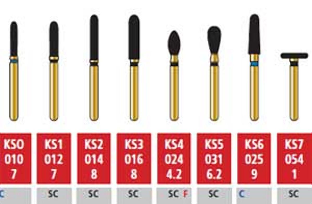 Alpen FG #KS0.010 Coarse Grit Diamond Bur, Pack of 5