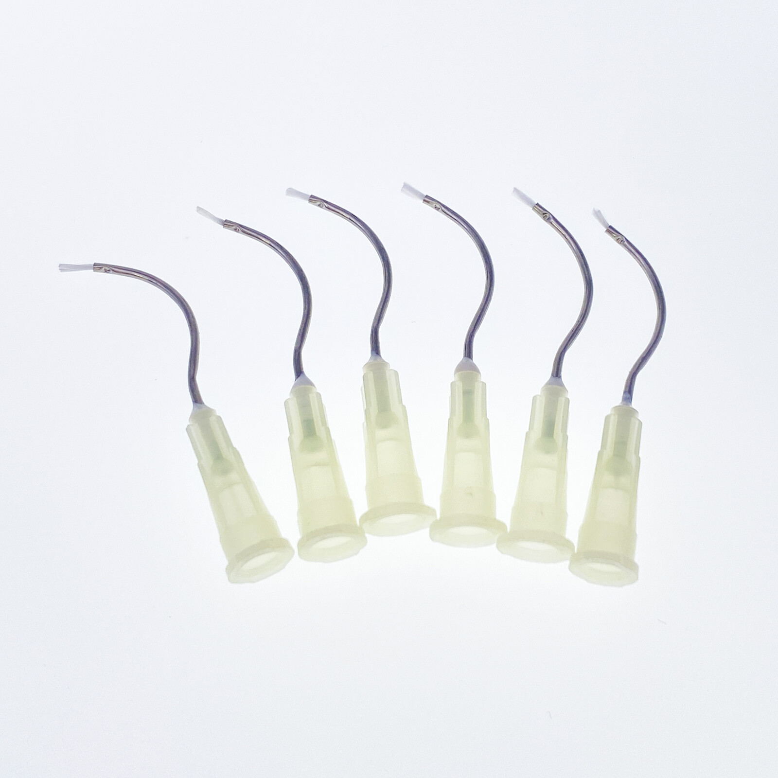 100Pcs Dental Hemostatic Delivery Bent Tips with Brush End 19G, Stat-Flo Type