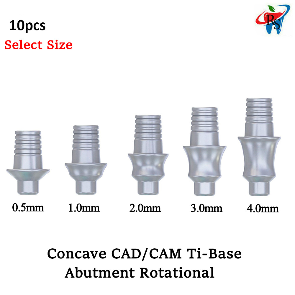 10pcs Dental Ti-Base Concave CAD/CAM Adapter Head Int Rotational With 10 Screws