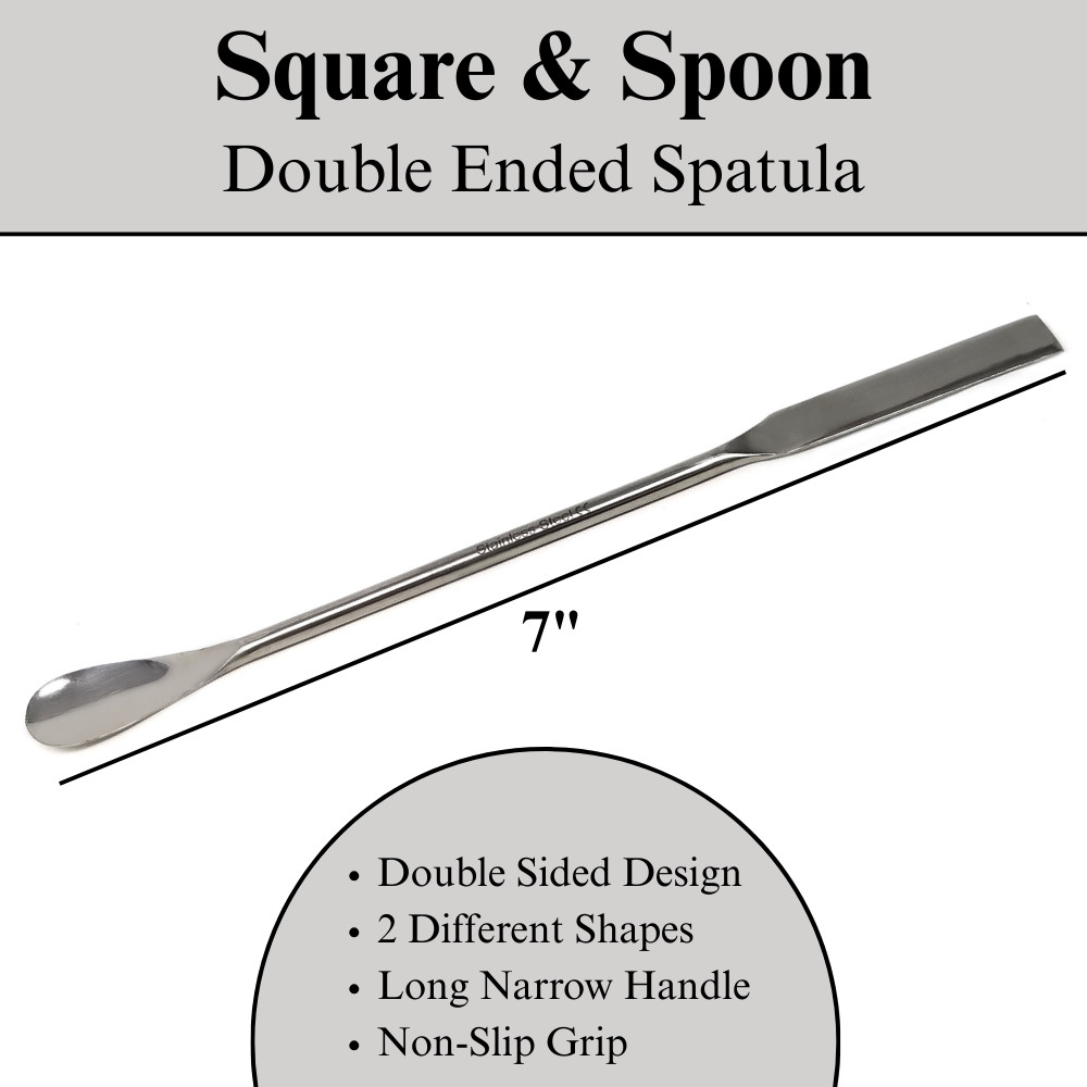 6Pcs 17.75cm Stainless Steel Spatula Chemistry Laboratory Lab Metal Spoon Scoop