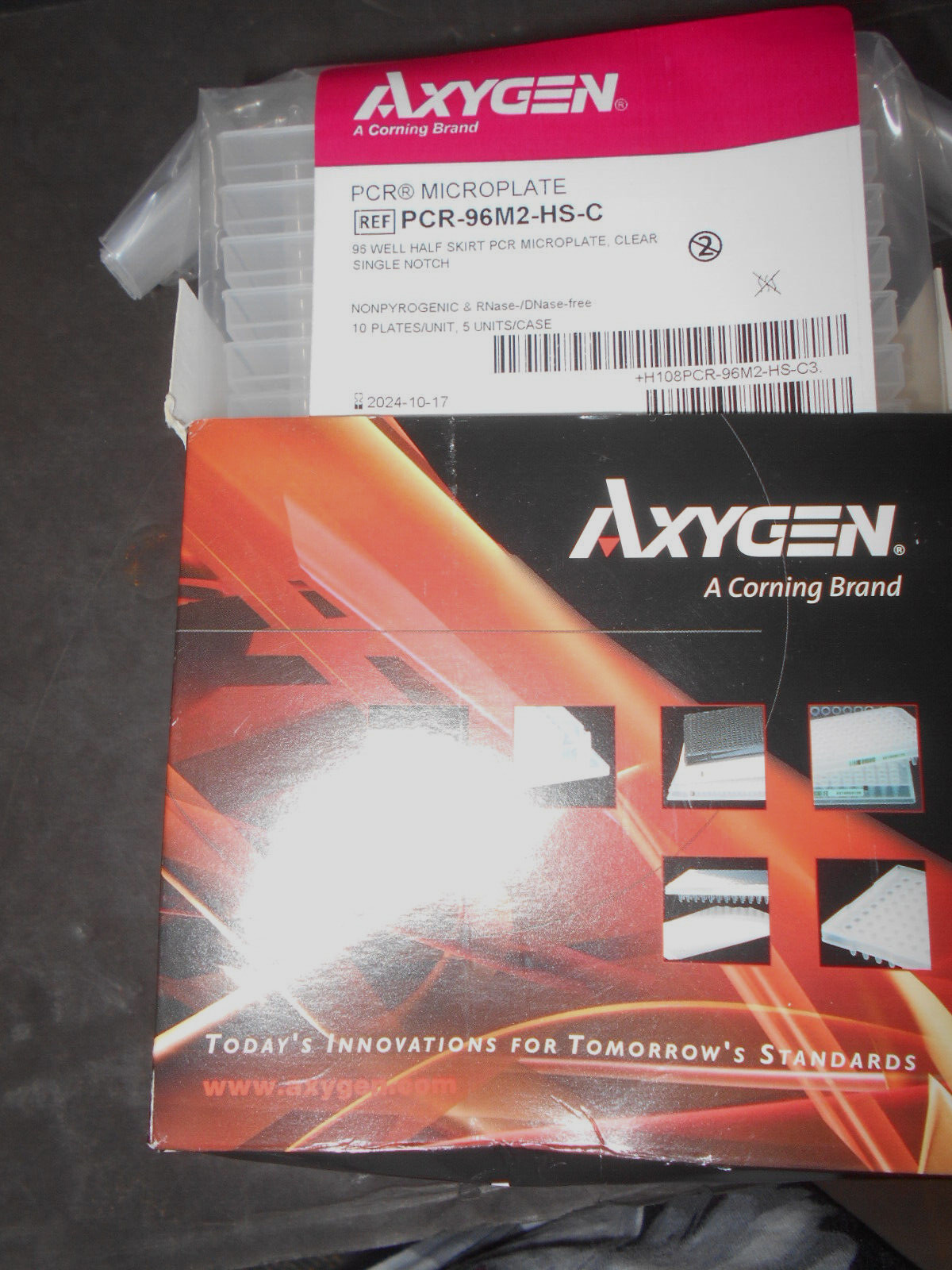 AXYGEN PCR MICROPLATE PCR-96M2-HS-C 96 WELL HALF SKIRT CLEAR SINGLE NOTCH 9PCS