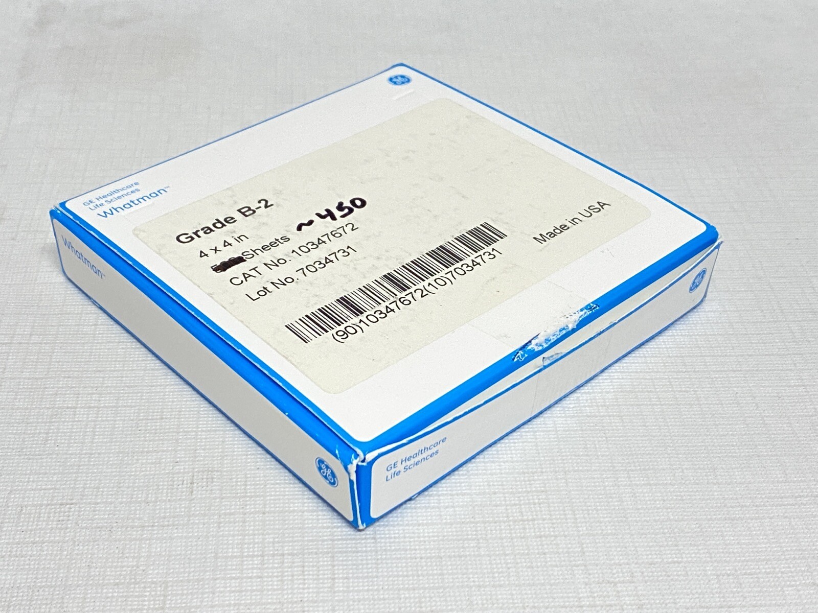 (450/Pk) WHATMAN Grade B-2 Kjeldahl Analysis Weighing Paper 4×4”x0.04mm 10347672