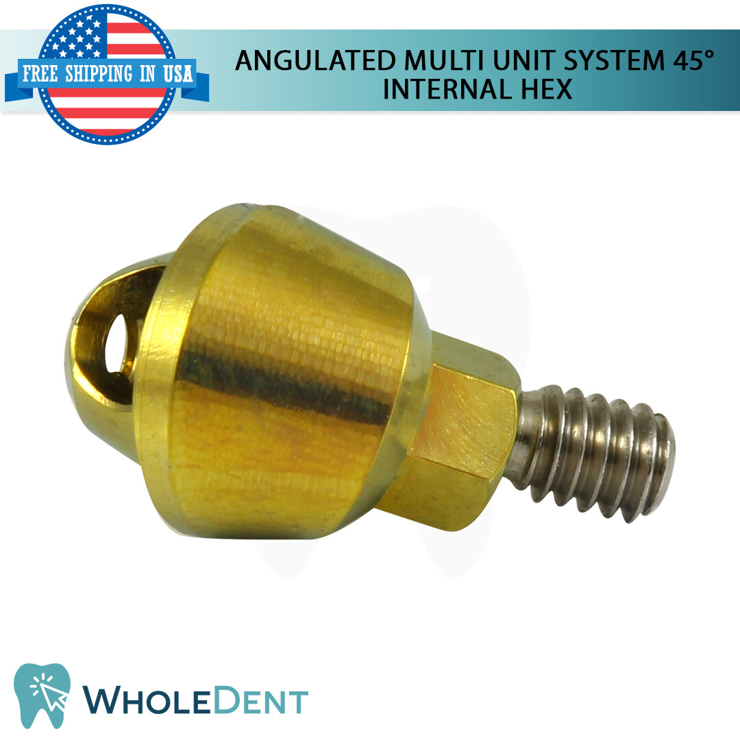 Angulated Abutment Multi Unit 45° Titanium Sleeve Set Dental Implant Int Hex