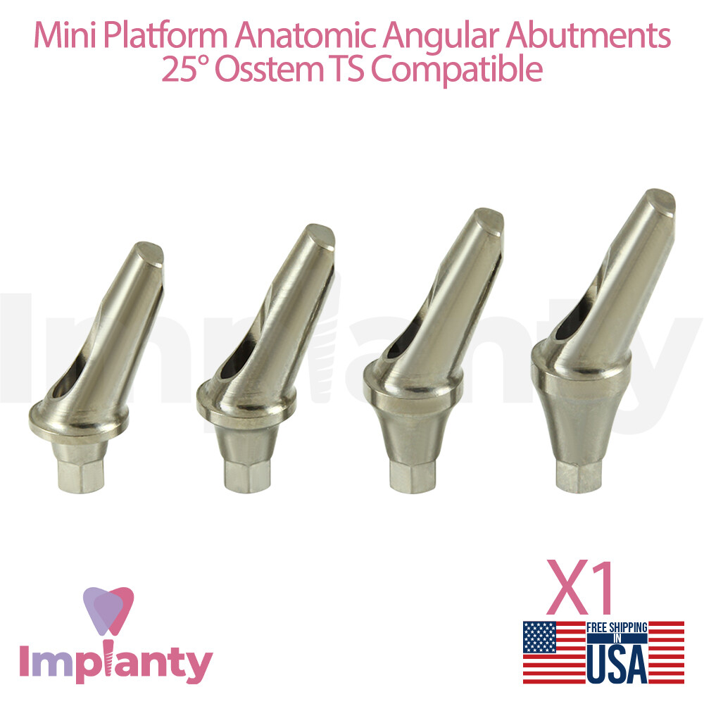 1x Dental Angled Anatomic Prosthetic 25° Mini Platform 2.1mm 0sstem Compatible