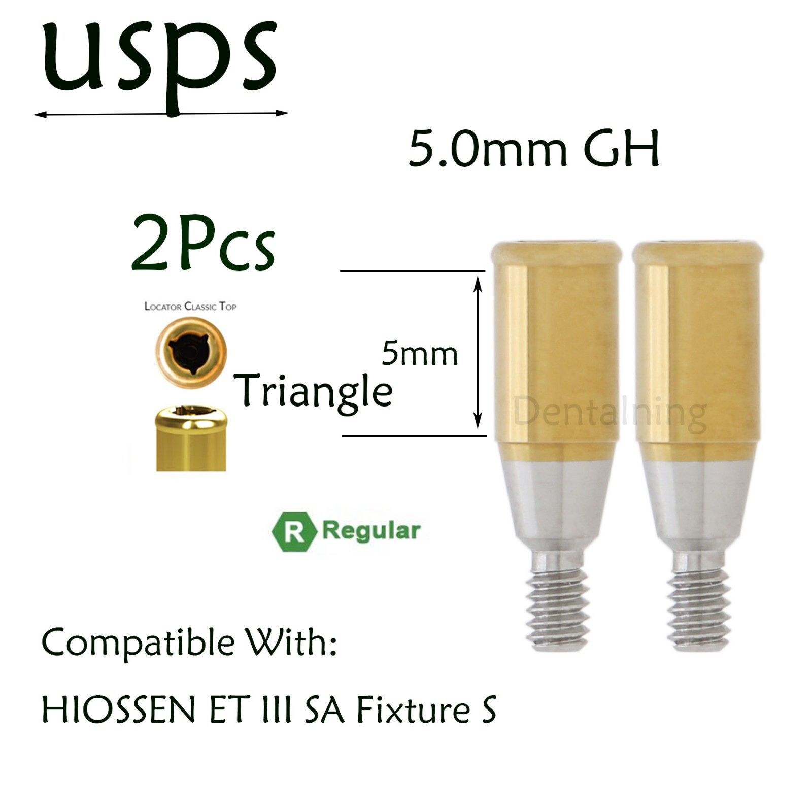 US Hiossen overdenture locator abutment Regular 3.7mm Fits 3/4/5.0mm