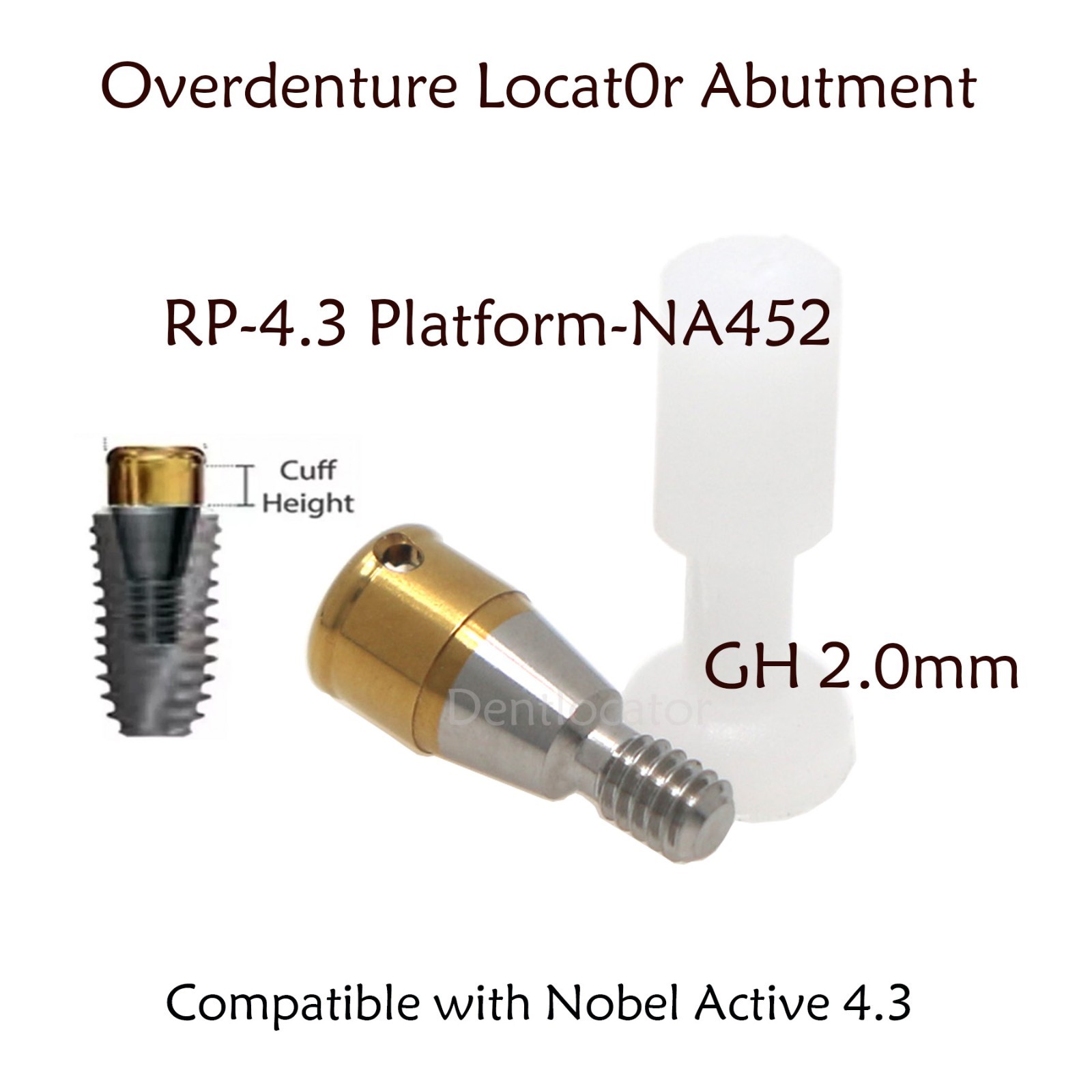 Locator Abutment for Nobel Active Biocare Conical Connection NP/RP 1-5mm Height