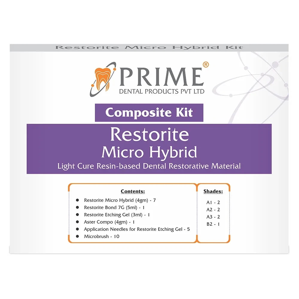 Prime Dental Micro Hybrid Light Cure resin Composite Materials Kit (Free Ship)