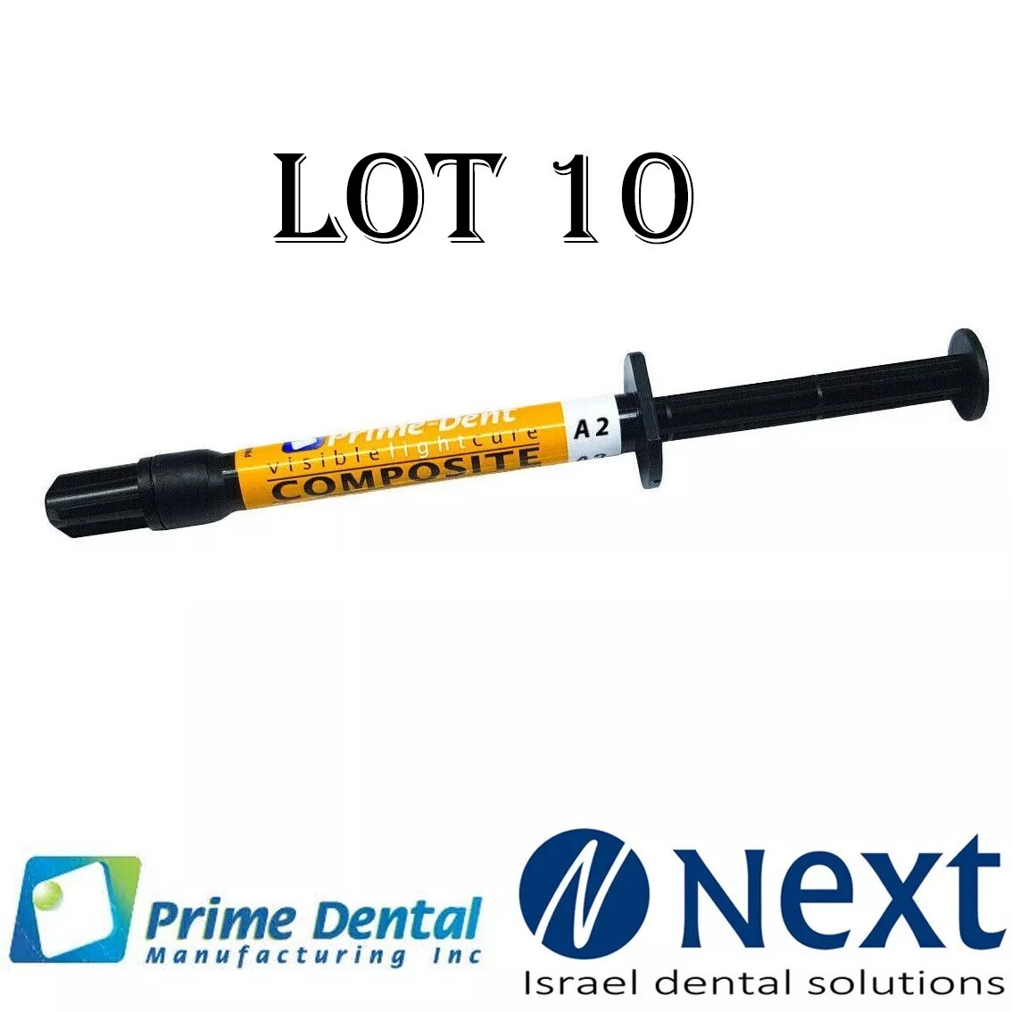 Lot x 10 visible light cure flow flowable filling composite 2 gr A2 Prime dent