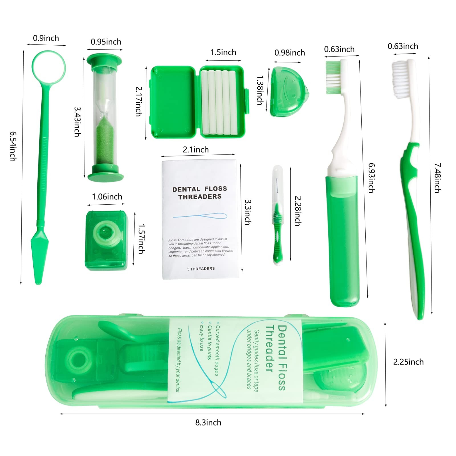 smillsu 2 x Portable Orthodontic Oral Care Kit, Travel 1 Count (Pack of 1)