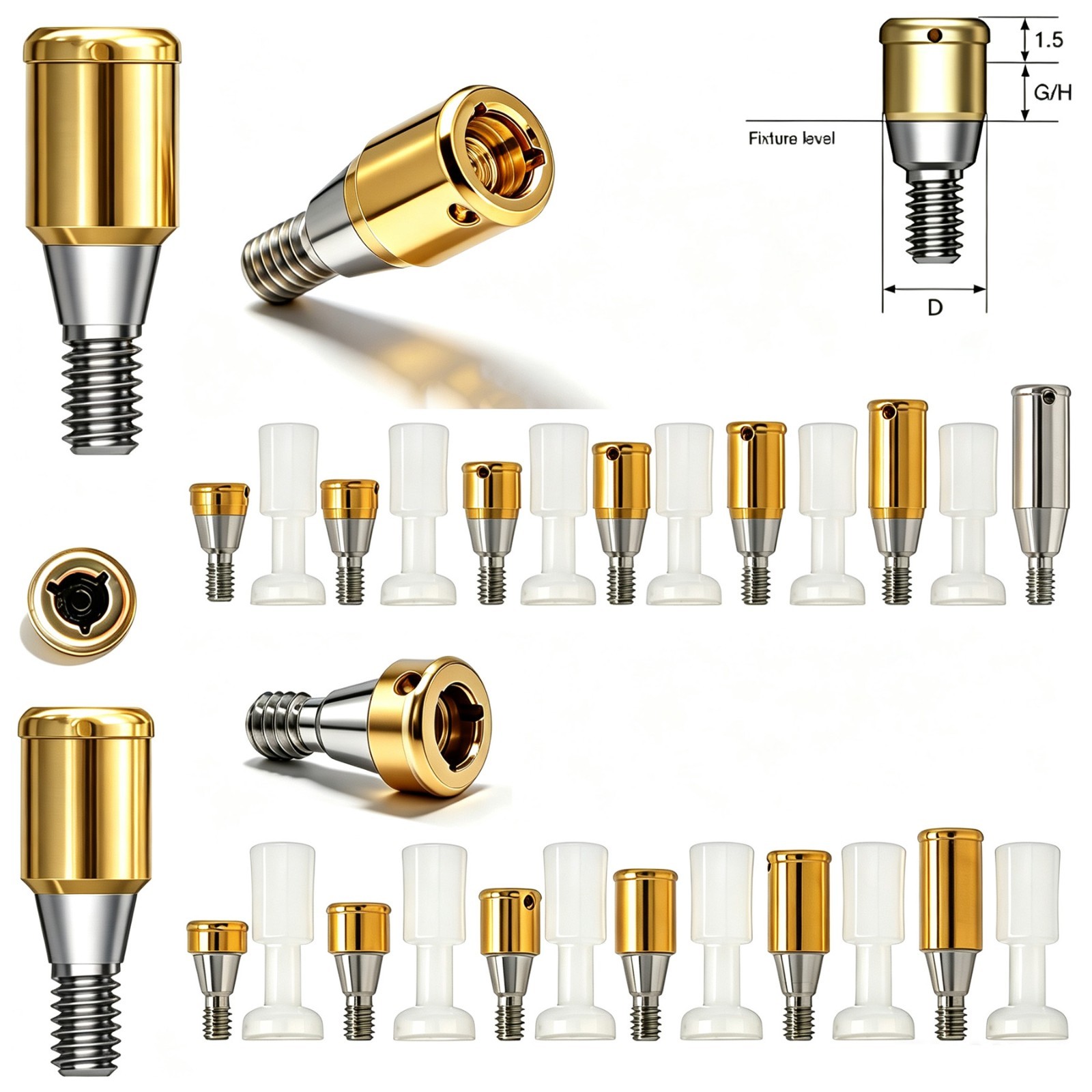 US Dental Locator Abutment For BioHorizons/Hiossen/Nobel/Zimmer Multiple Implant