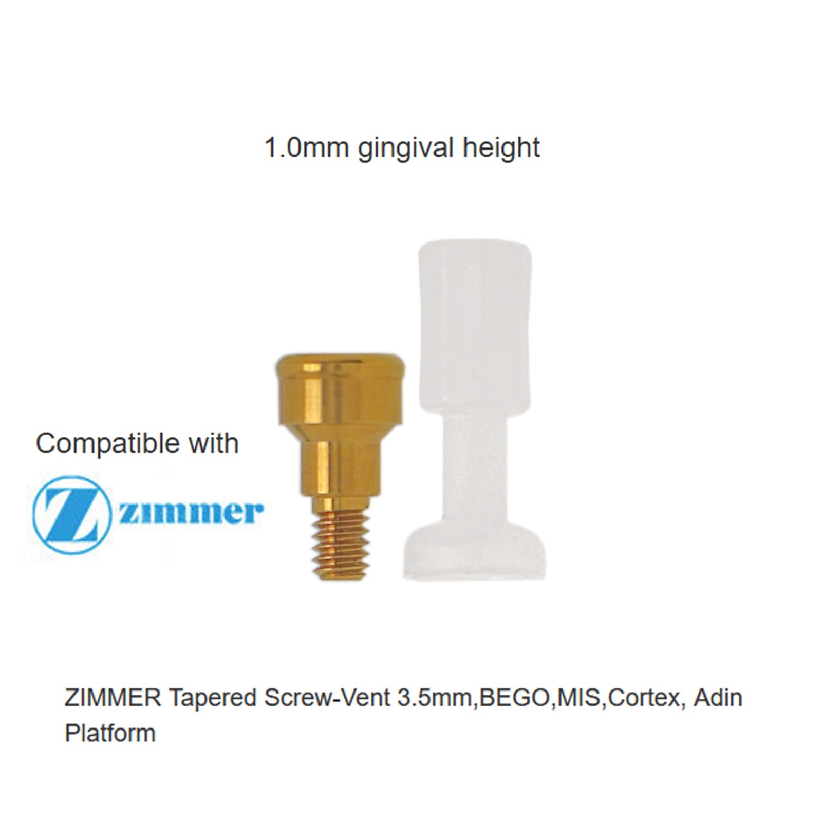 Zimmer TSV 3.5/4.5mm Mis Adin Locator Abutment Male Cap Inserts Tool For 1-5.0mm