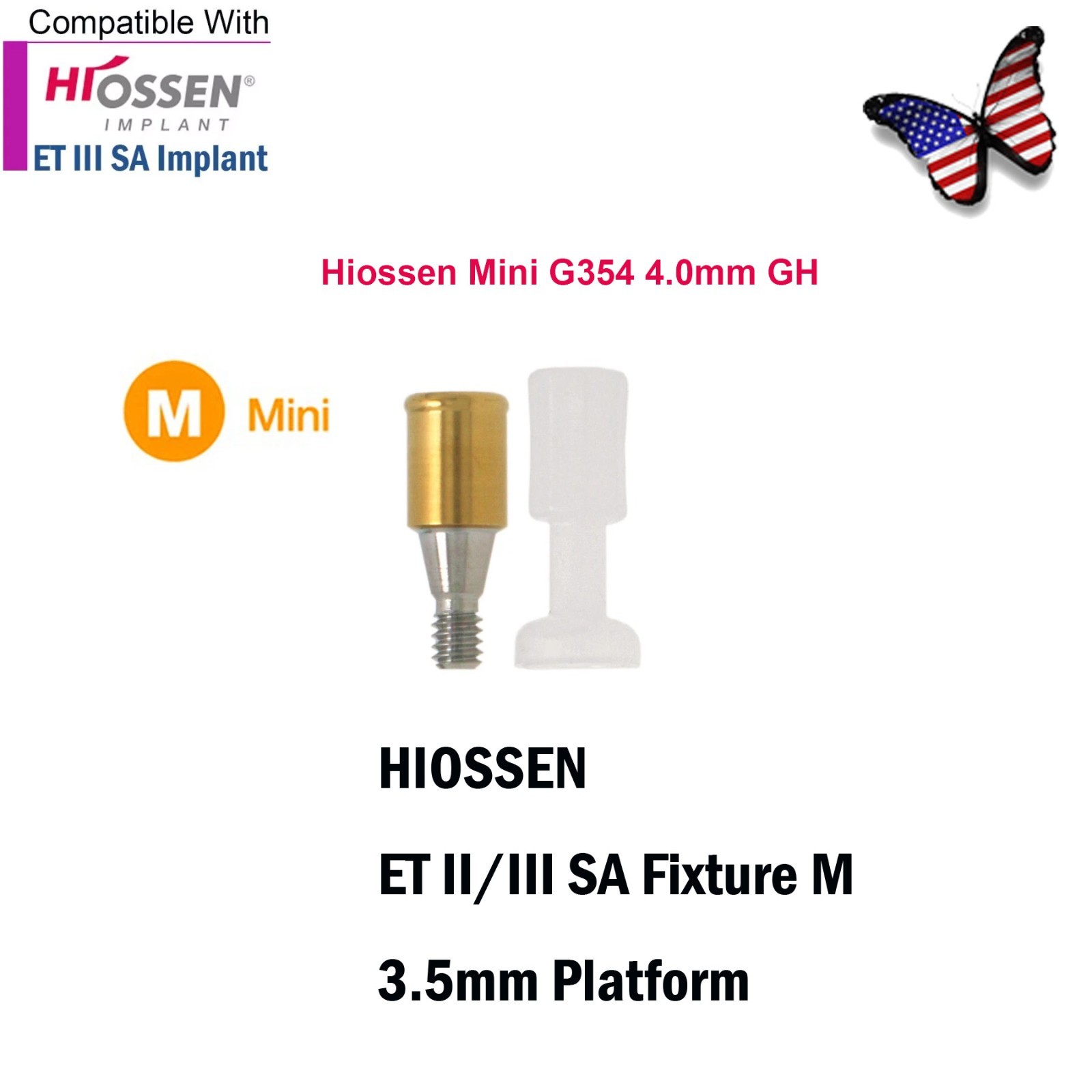 Implant for Hiossen ET Locator Abutment Mini/Regular Platform Internal Hex 1-7mm