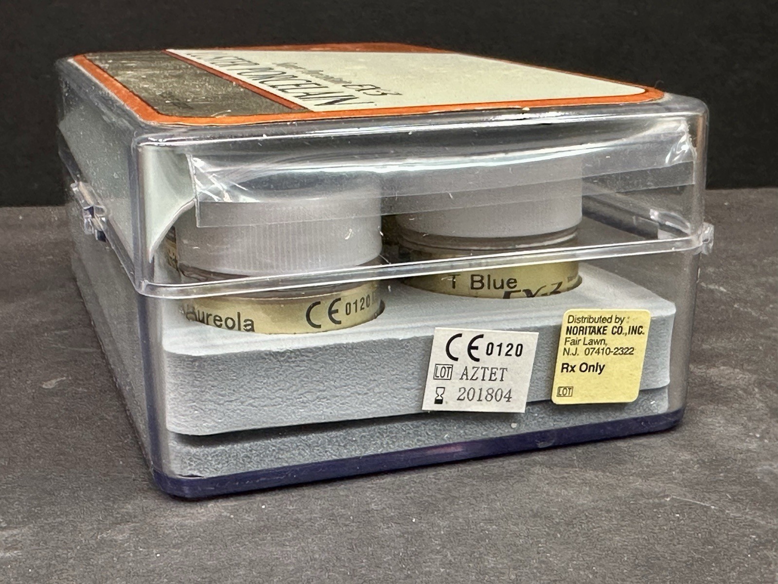 Noritake EX-3 Super Porcelain Powder Luster Metal Powder 7 Jar Case Set (2 open)