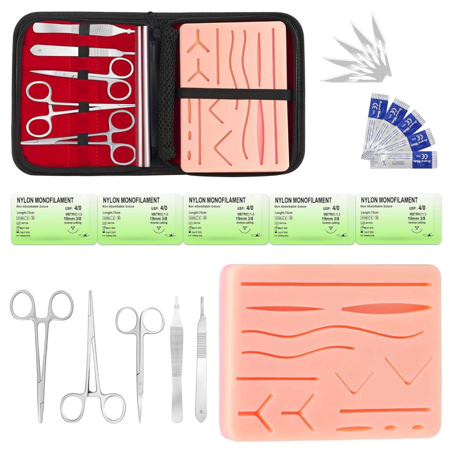 Suture Practice Kit With 240g Silicone Training Pad Reusable Stitching Practice