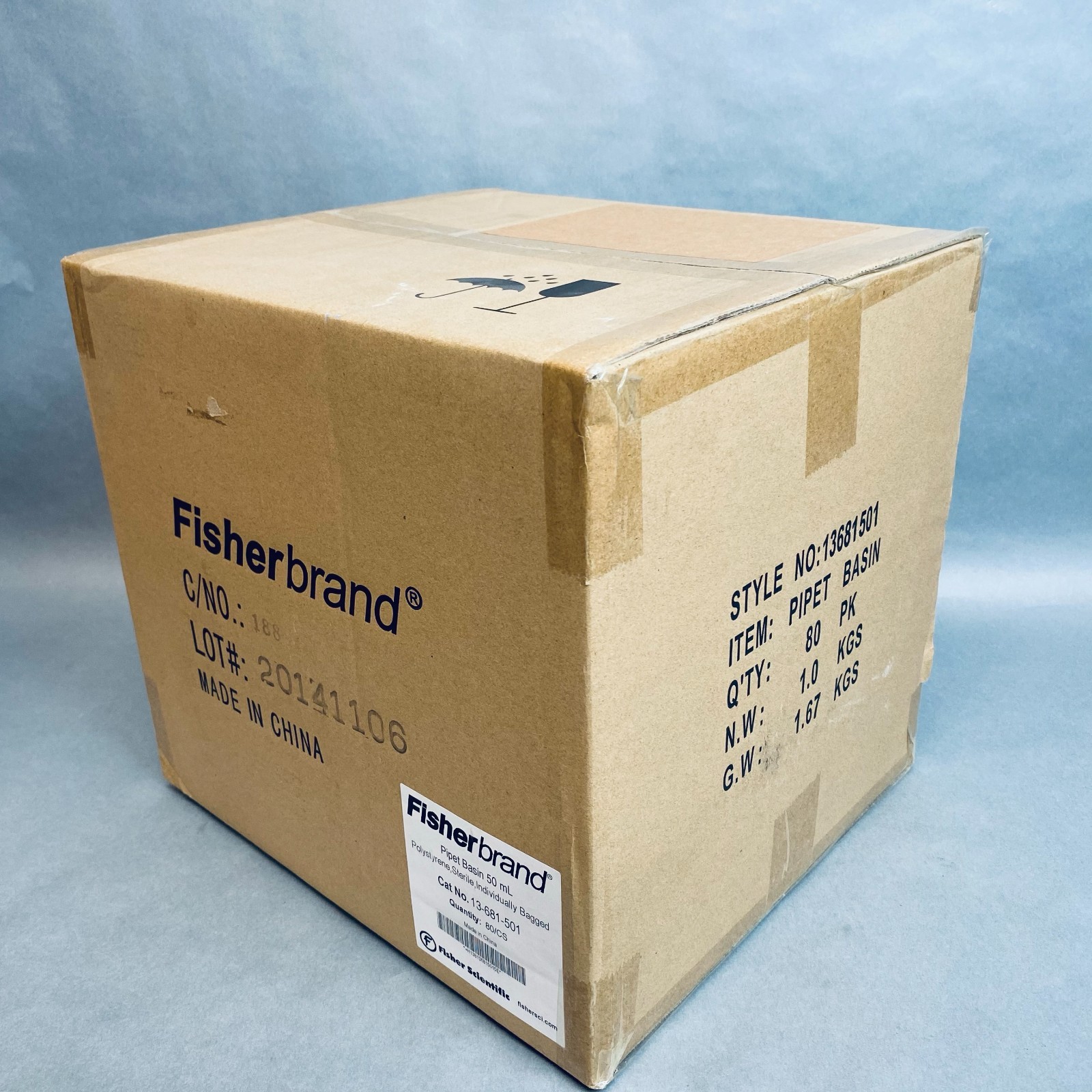 Fisherbrand Pipet Basin 50 ml Polystyrene Sterile Case of 80 Basins
