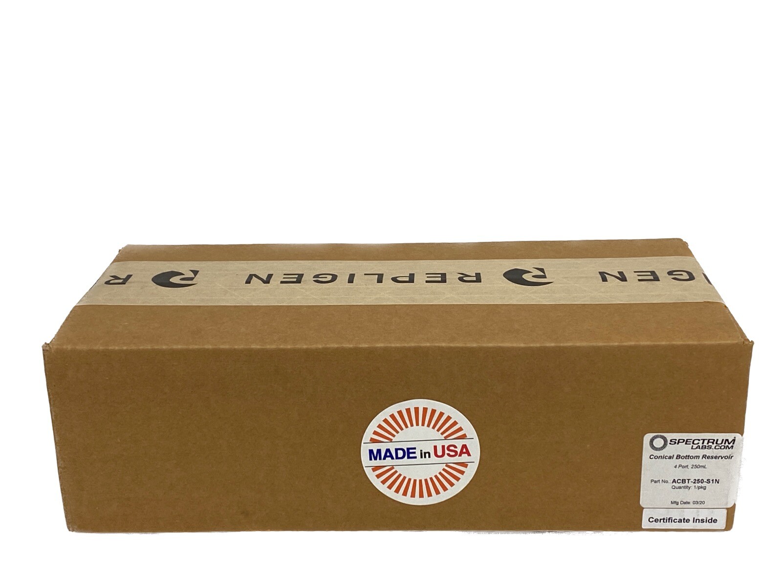 REPLIGEN SPECTRUM 250mL 4-Port Conical Bottom Reservoir Non-Sterile ACBT-250-S1N