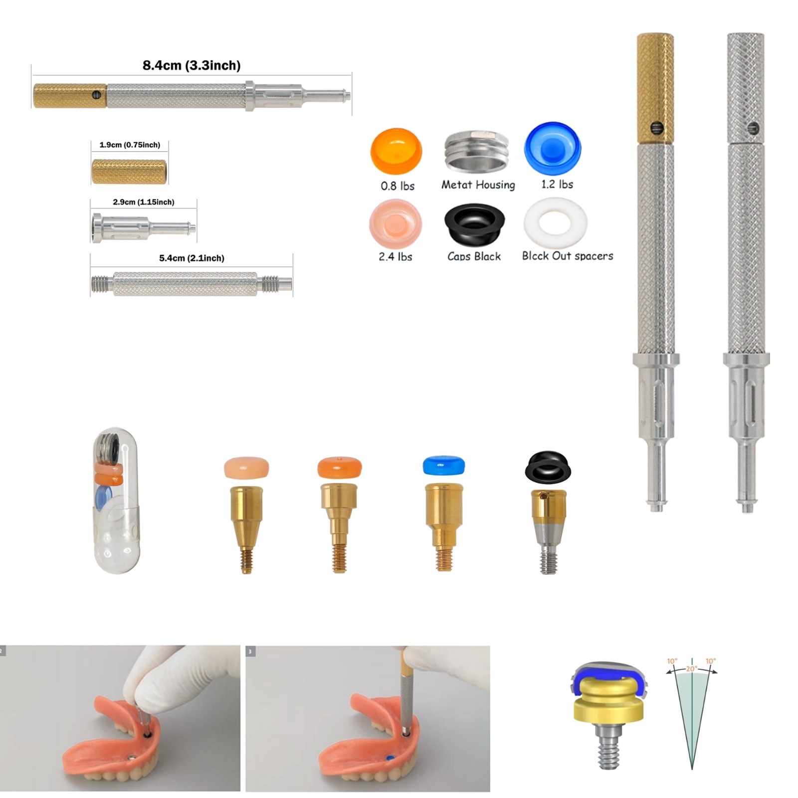US Dental Locator Core Tool 3-in-1 Insertion Removal Driver Zest Locator Legacy