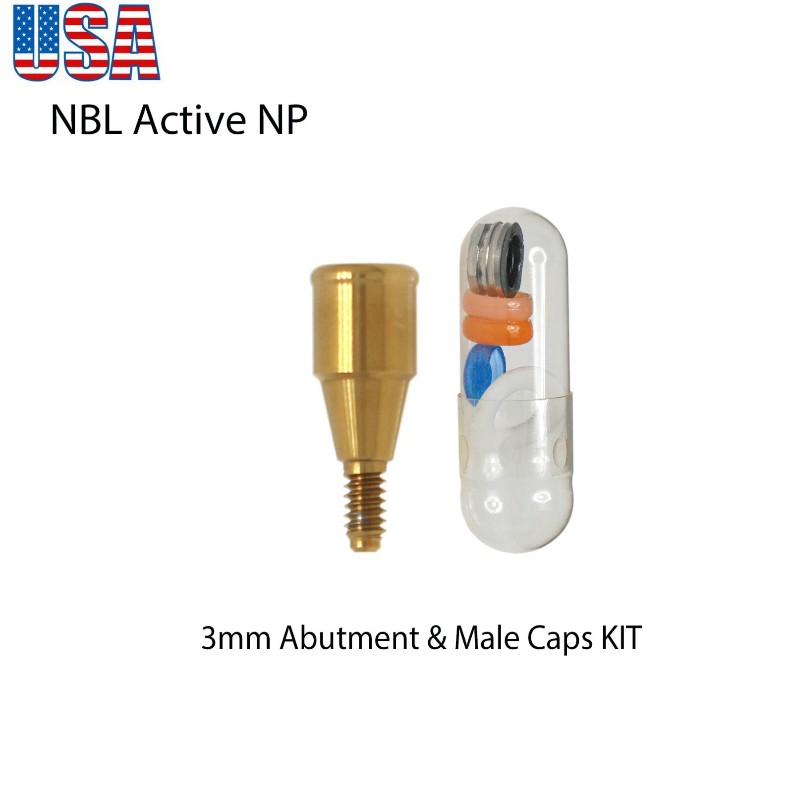 US Locator Abutments fits NOBEL Biocare Nobel Active Conical NP/RP GH=1.0-5.0mm