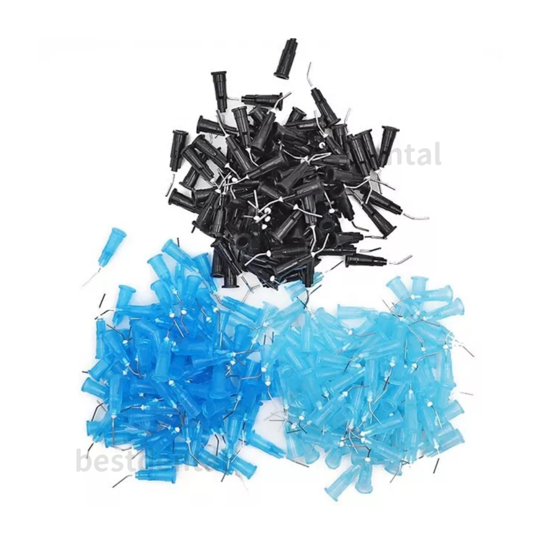 500Pcs Dental Delivery Tip Syringe Irrigation Tips Needle Etch Flow Resin 18~25G