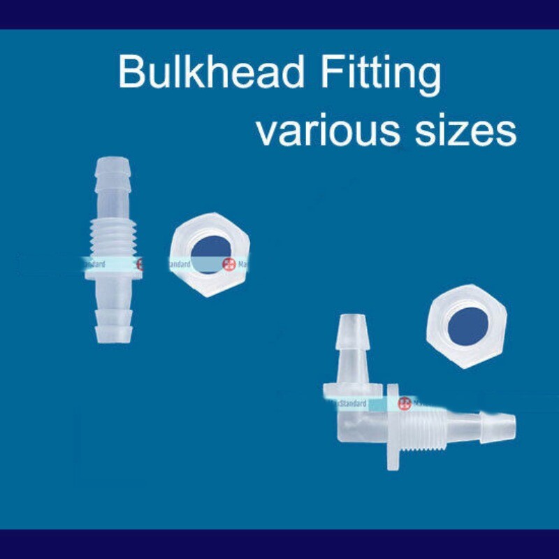 Plastic Straight Elbow Bulkhead Fitting Hose Barb Tube Connector Inch In 1~12mm