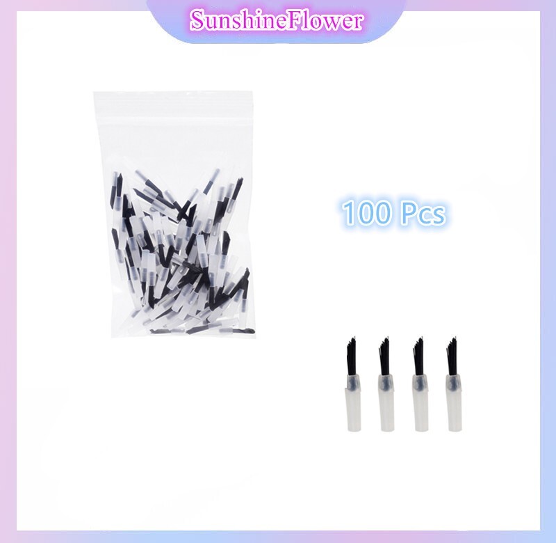 100Pcs Dental Disposable Composite Brush Tips Mini Applicator Brush Tips Handle