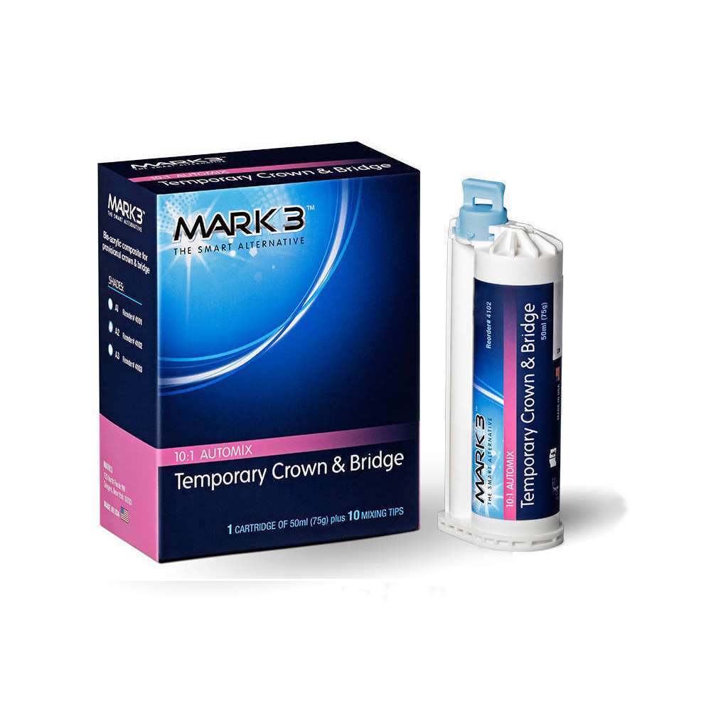 MARK3 Temporary Crown & Bridge Material,Shade B1 Kit-50mL 10:1 Cartridge,10Tips