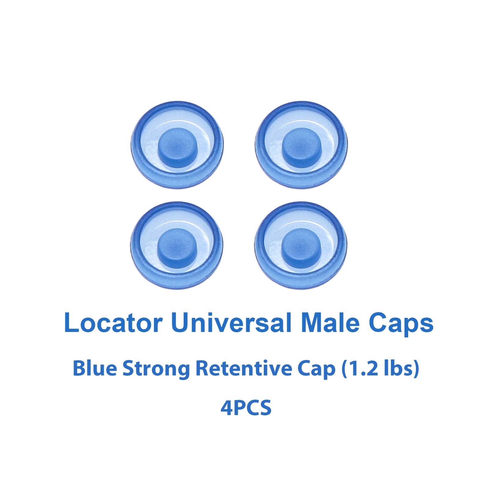 US Dental Overdenture Removable Male Caps Inserts Retention Standard 1.2lbs Blue