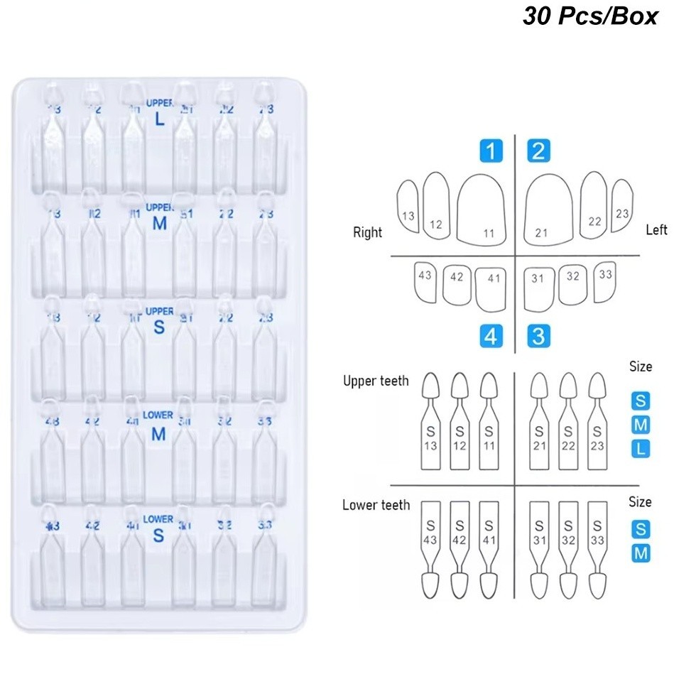 Dental Veneers Mould Composite Resin Anterior Teeth Light Cure Restoration 30pcs