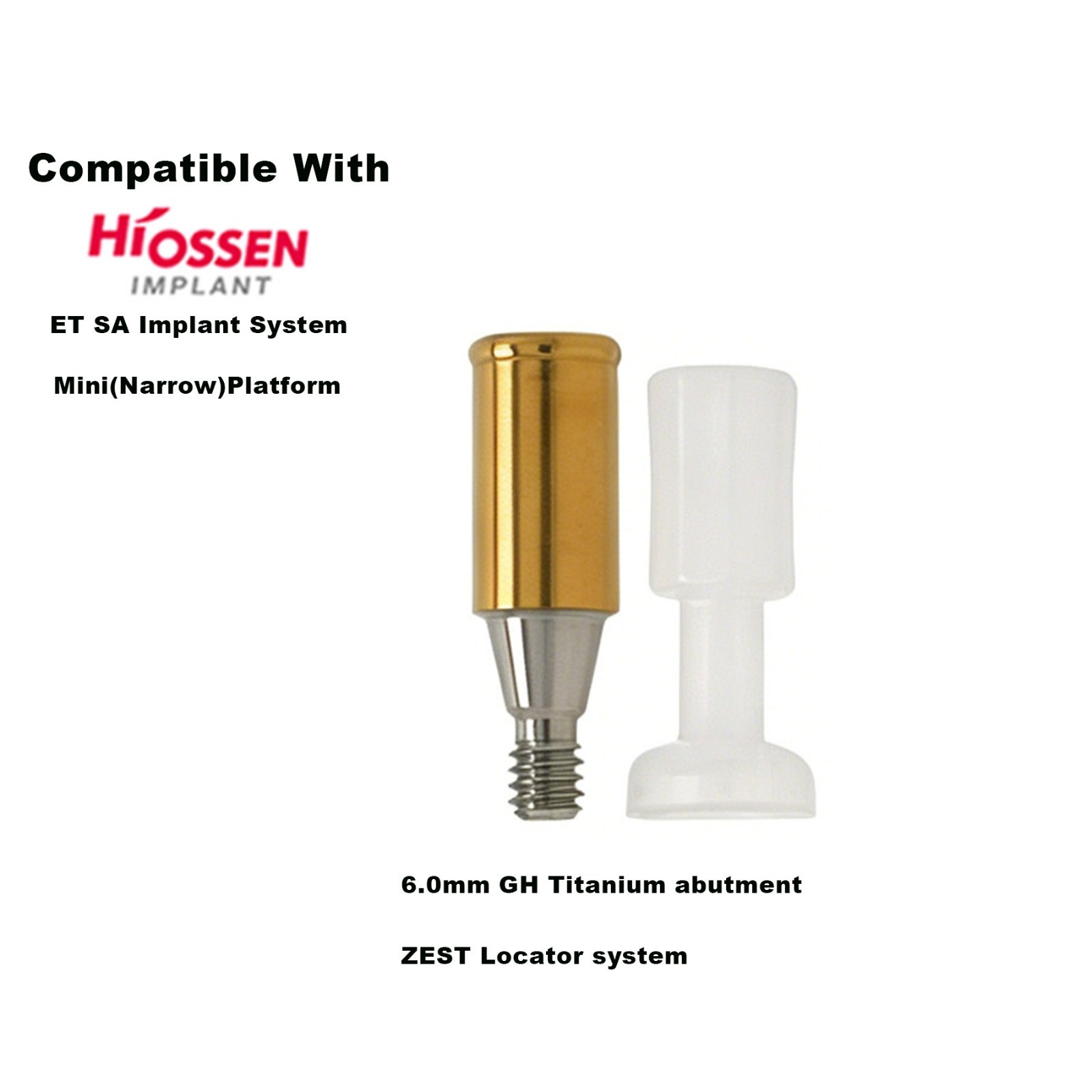 Dental Ti Locator Overdenture Abutment Fits Hiossen Osstem Mini 3.2 GH 1.0-6.0mm