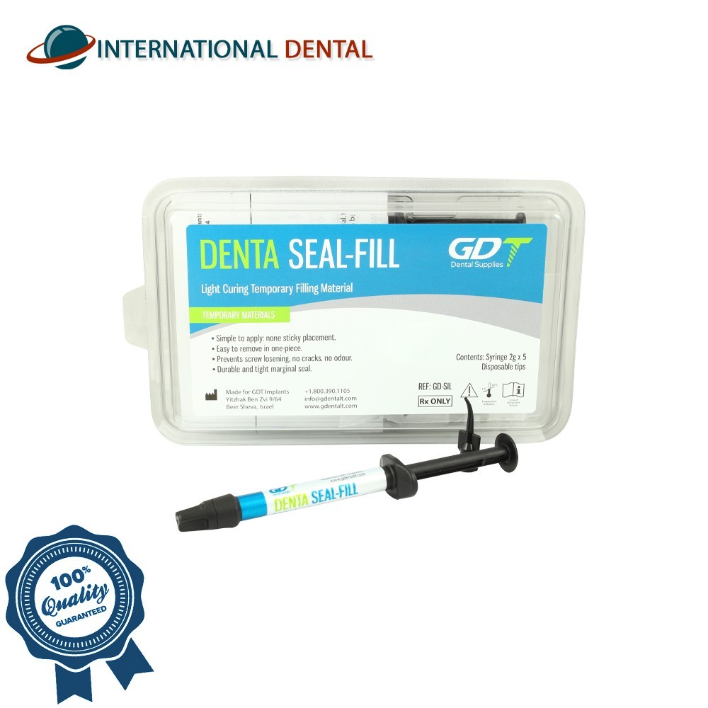 Dental Denta Temporary Filling & Sealing Light Cure Material 5 Syringes 2g Each
