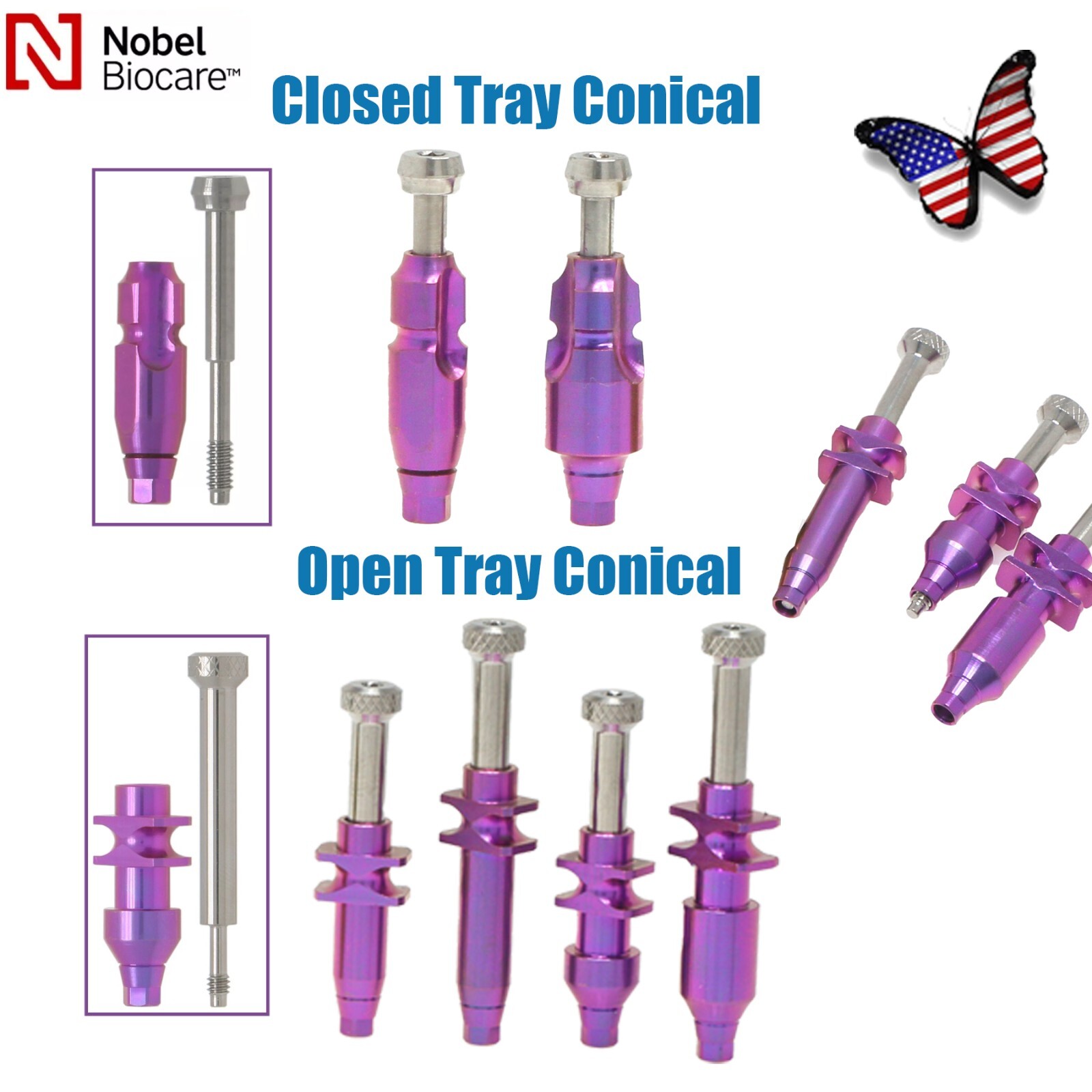 US Nobel Biocare Locator/Healing Abutment NP/RP Retention Caps Inserts Scanbody