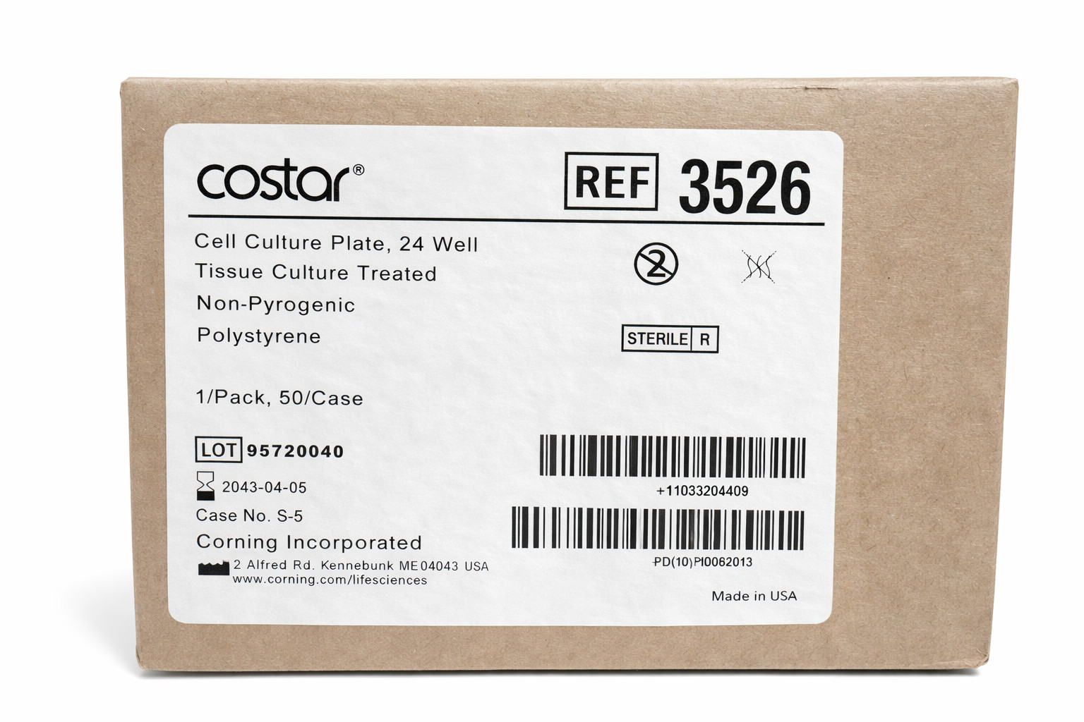 Corning 3526 24 Well Cell Culture Plate TC Treated Flat Bottom w/ Lid – Case