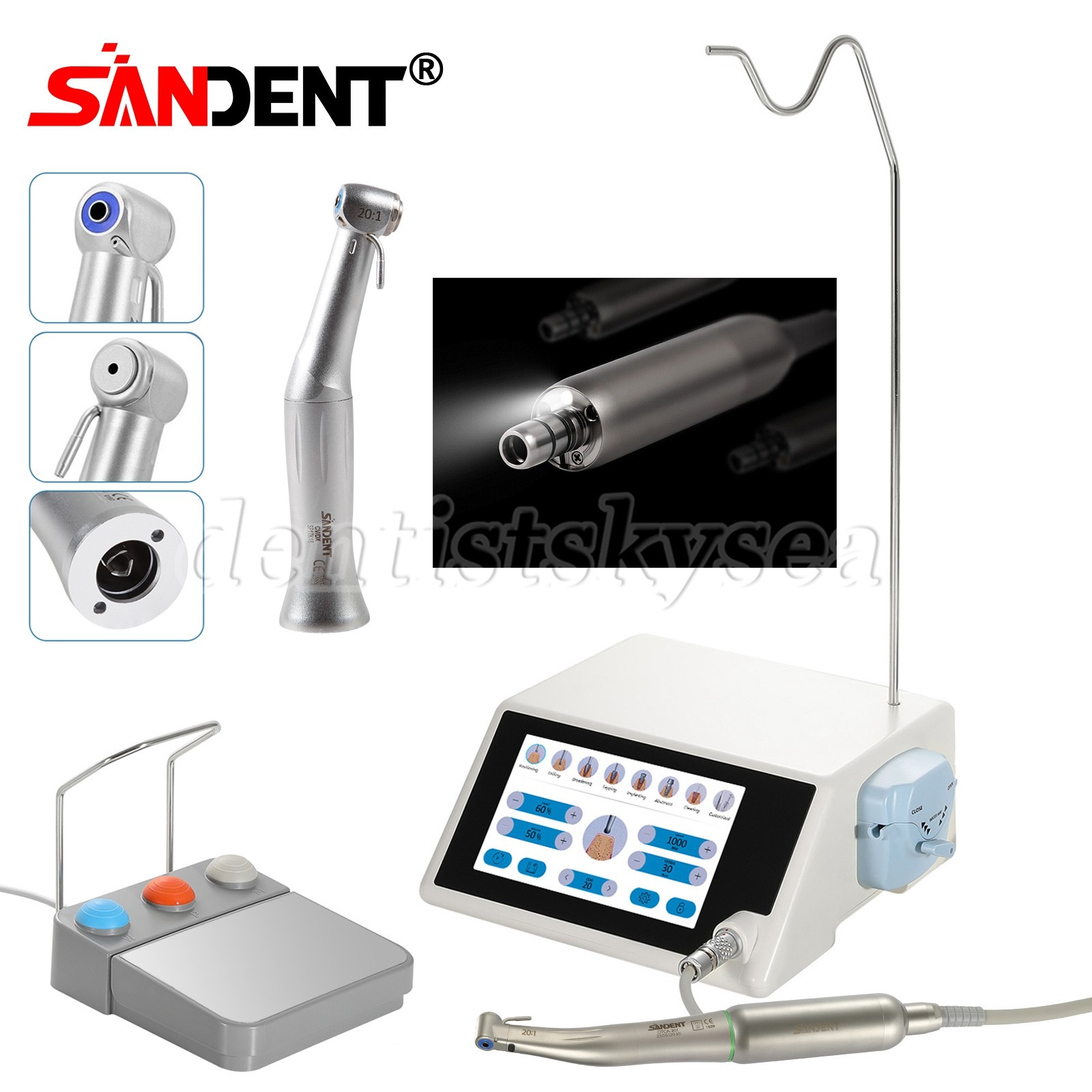 Dental Implant Motor System Surgical Brushless Motor 20:1 Contra Angle AC100-240