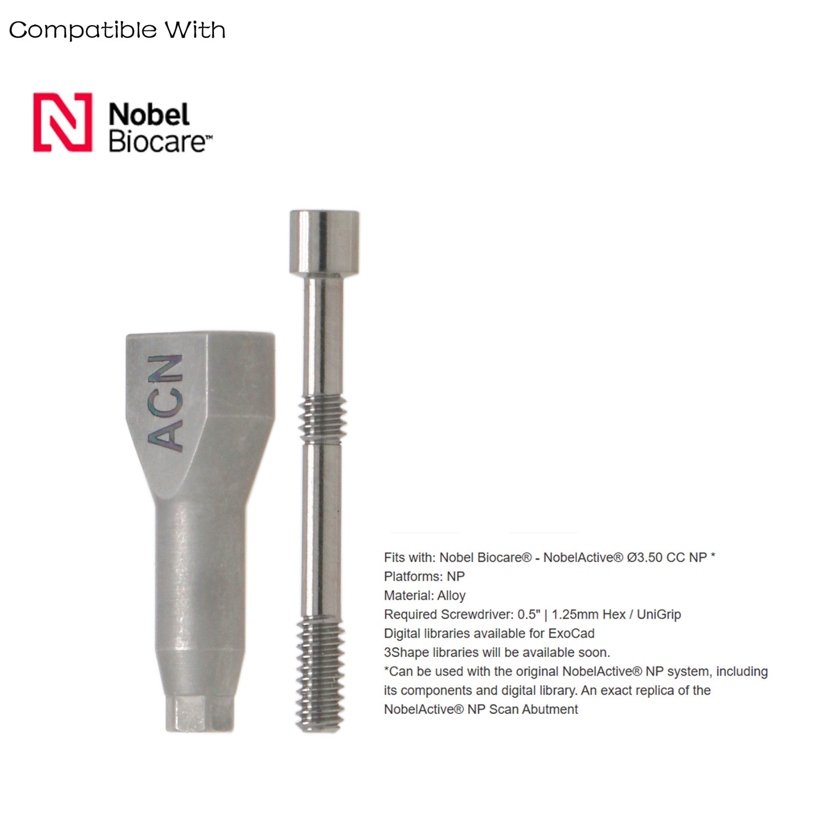 US Implant Level Scan Body For Nobel Biocare Nobel Active NP/RP CAD/CAM System