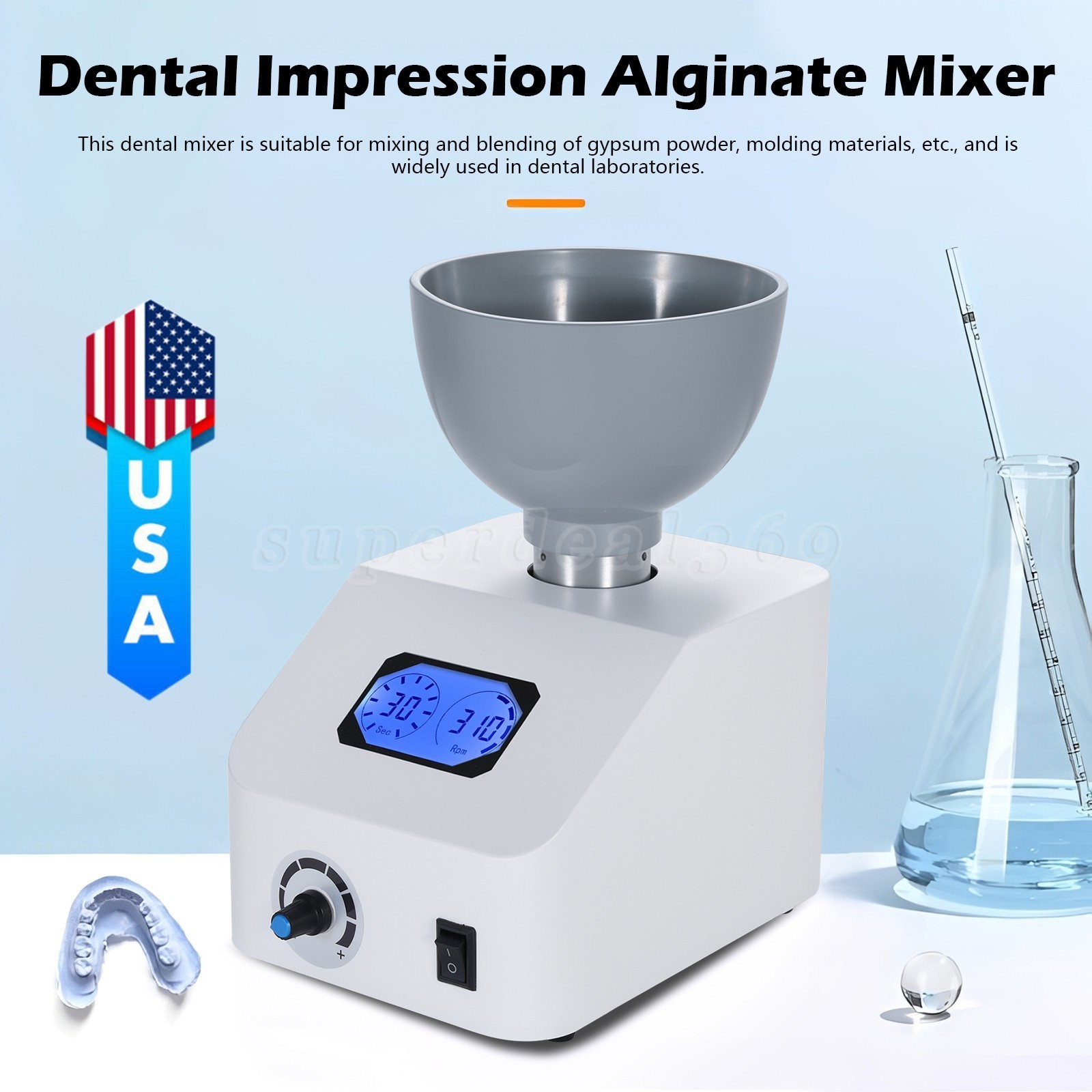 Dental Impression Mixer 300rpm Dental Printing Material Gypsum Blender