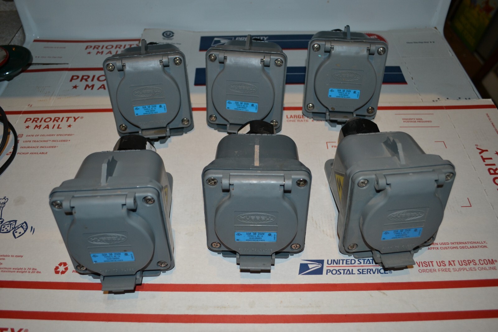 LOT of 6 HubbellBB2030N Twist-Lock Safety Shroud NonMetallic Enclosure Type:4,