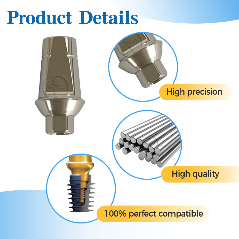 20 pcs Ti cemented abutment Straight abutment fit to Zimmer platform D4.8 D5.5