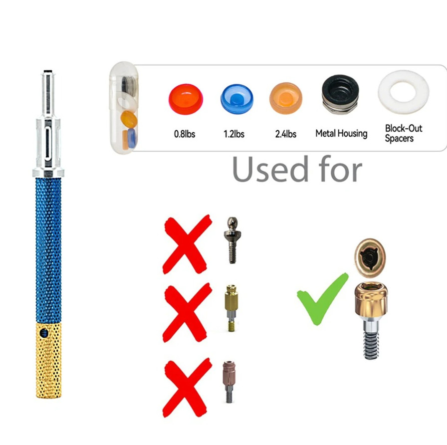 5pcs Dental Implant Locator Retention Caps Core Tool Kit Universal Locator – NEW