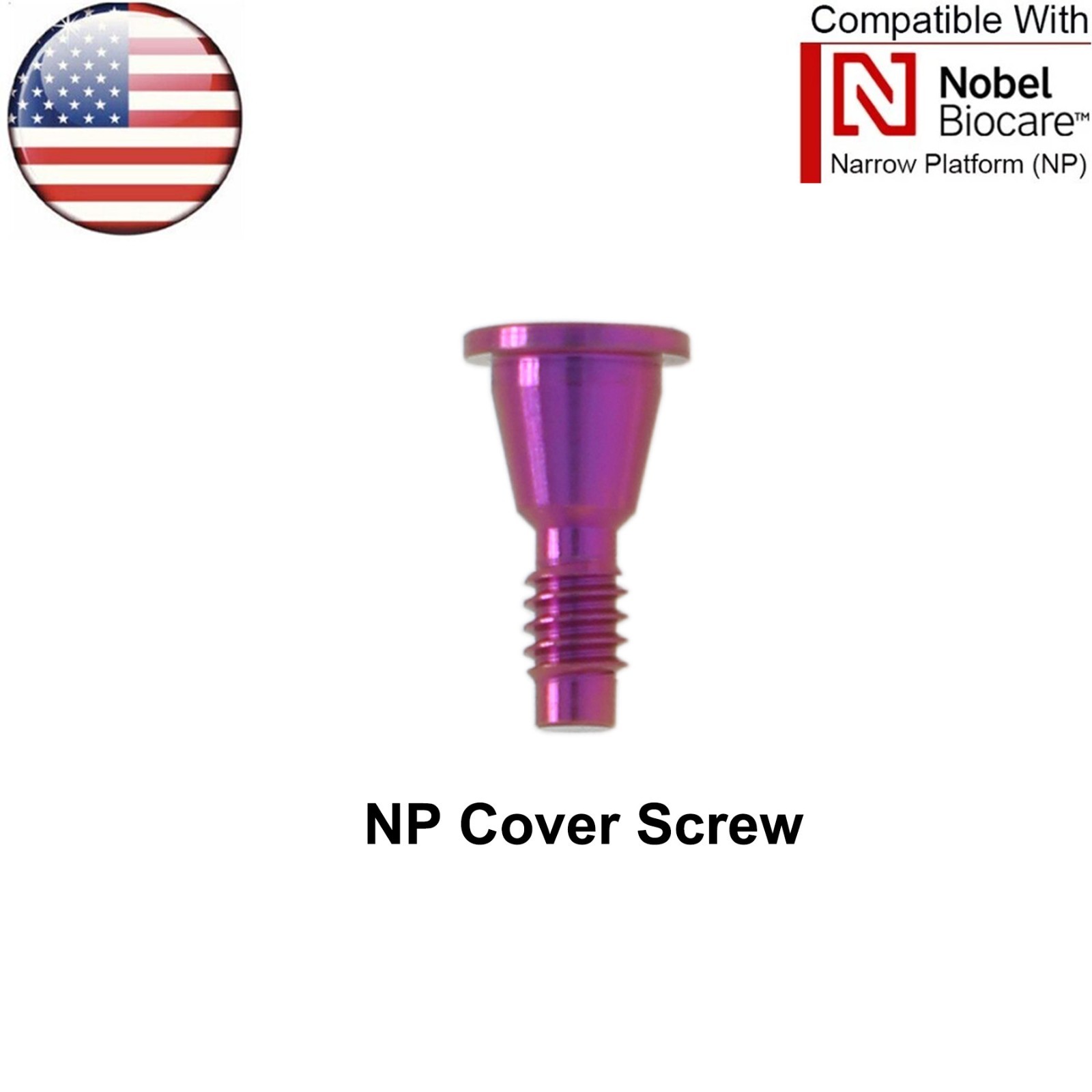 US Dental Cover Screw Healing Closure Cap Fits Hiossen/Nobel Active/Straumann