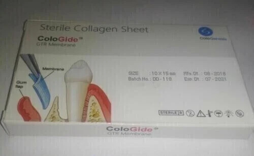 DENTAL COLO GIDE STERILE COLLAGEN SHEET GTR MEMBRANE 10 X 15 mm