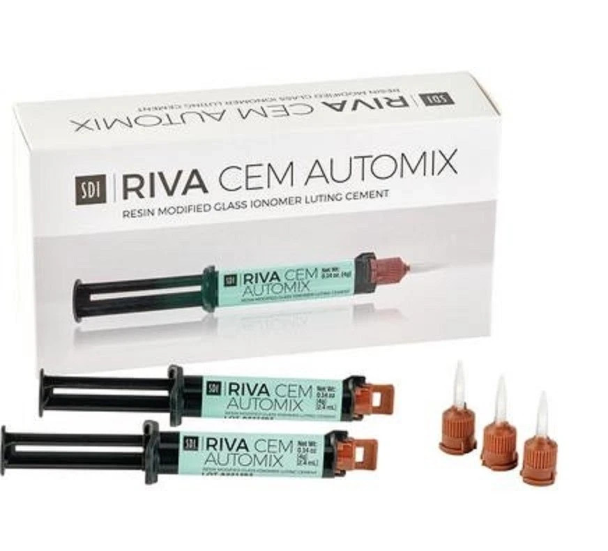SDI Riva Cem Resin Modified Glass Ionomer Luting Cement Dental 2 Syr 4gm
