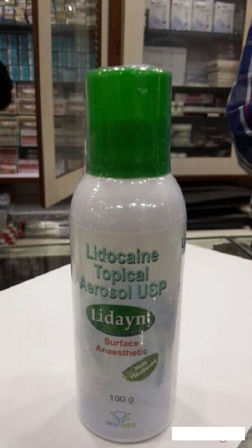 Lid*ayn Topical Mint Dent*aids Lid*ayn Sp*ray For Tattoo & Dental Use – 100gm