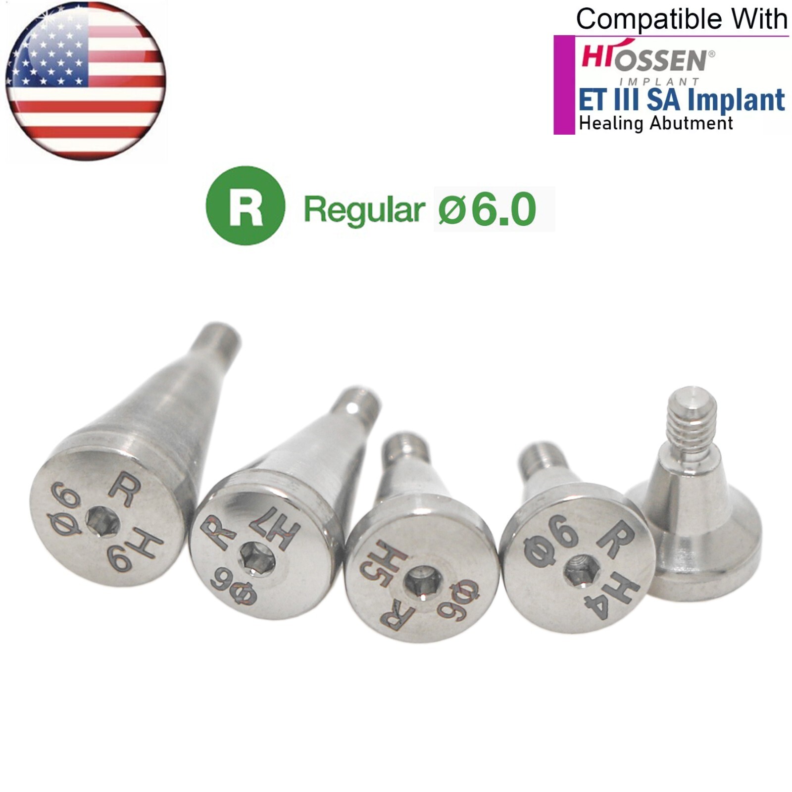 US Dental Fits Osstem Hiossen Healing Abutment Mini Regular Cover Screw Platform