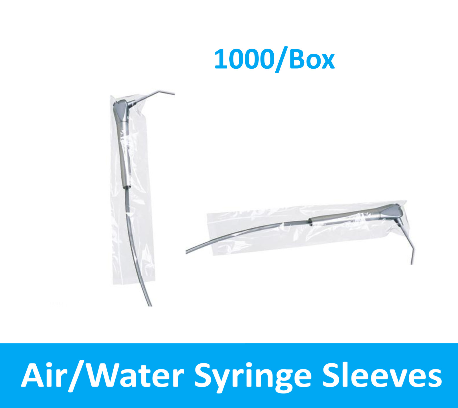 1000 pcs Dental Air Water Syringe / HVE Sleeves Cover Color Clear 1 box